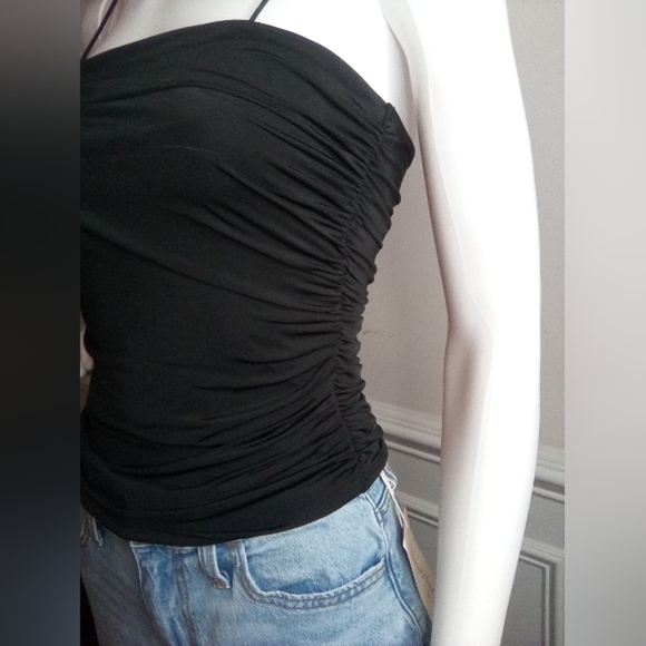 Black Ruched Women's Top - Picture 5 of 9